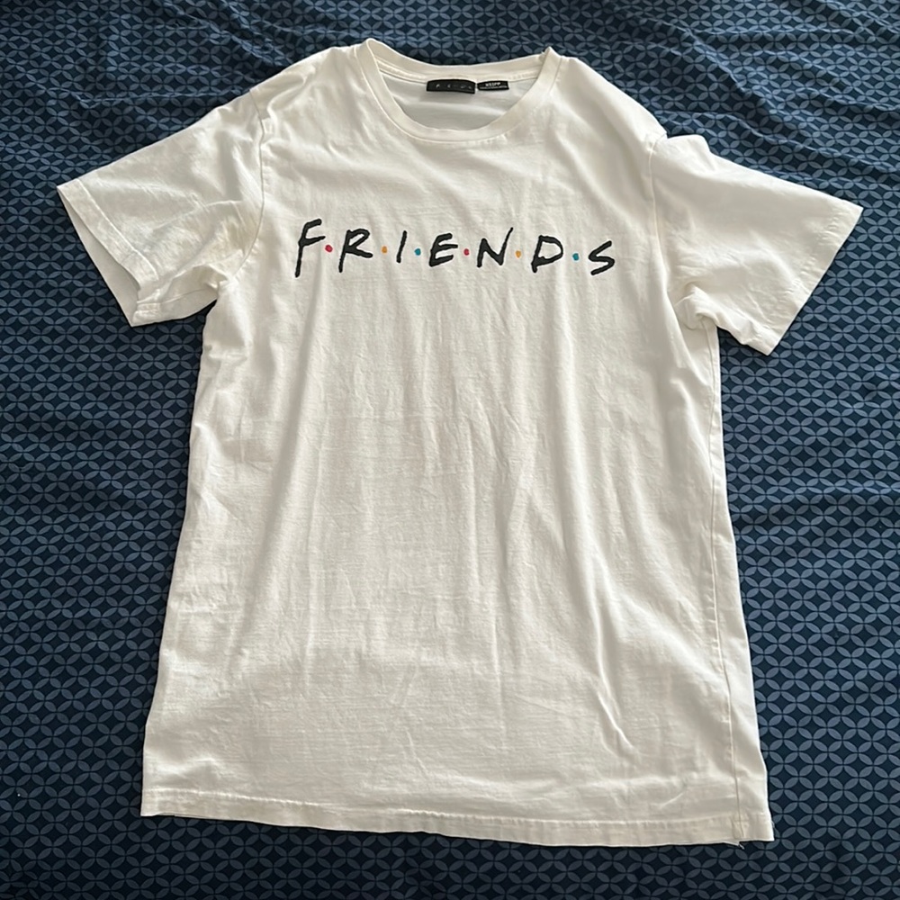 All white Friends Tee shirt mens XS
